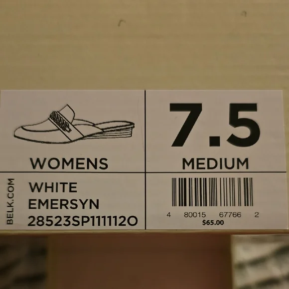 Kim Rogers White Mules with Chain Accent - Picture 6 of 7